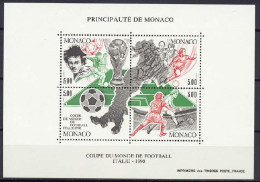 Monaco 1990 Football Soccer World Cup S/s MNH - 1990 – Italië