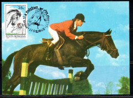 ROMANIA 1992 HORSES 25L MAXI MAXIMUM CARD - Cartes-maximum (CM)
