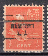NJ-718; USA Precancel/Vorausentwertung/Preo; WARETOWN (NJ), Type 734 - Preobliterati