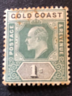 GOLD COAST SG 44  1s Green And Black  MH* Gum Toning - Costa De Oro (...-1957)