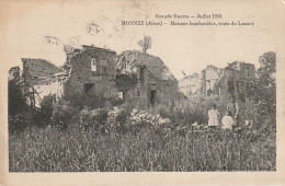 AA+ -(02) JUILLET 1918 - MONNES - MAISONS BOMBARDEES , ROUTE DE LESSART - ANIMATION - ENFANTS - Otros & Sin Clasificación