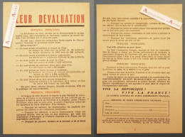 ● Parti Communiste Français - Tract Politique - Dévaluation Du Franc 1949 - Maurice Thorez - Communisme - Rare - Historical Documents