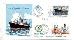 Paquebot France - Escale Sainte-Hélène 01.1971 - Napoléon - St. Helena - Correo Marítimo