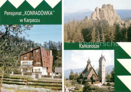 73650707 Karpacz Pensjonat Konradowka Kosciol Karkonosze Landschaftspanorama Fel - Poland