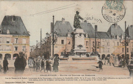 AA+ -(08) CHARLEVILLE - STATUE DE CHARLES DE GONZAGUE - ANIMATION - COMMERCES - CARTE COLORISEE - Charleville