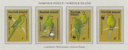 NORFOLK 1987 WWF Birds Parrots Mi 421-424 MNH(**) Fauna 730 - Pappagalli & Tropicali