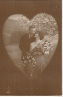 AA+ 12- PORTRAIT DE COUPLE DANS COEUR - DECOR CHAMPETRE - SERIE DE 6 CARTES ( N° 646 ) - Koppels