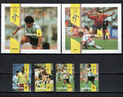 Nevis 1990 Football Soccer World Cup Set Of 4 + 2 S/s MNH - 1990 – Italië