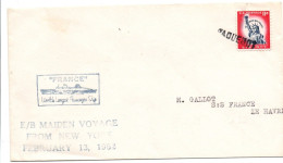 Paquebot France - Escale New York 02.1962 - Maiden Voyage Inaugural - Maritieme Post