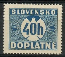 Slovakia 1939 Mi Por 5 MNH  (LZE4 SLKpor5) - Sin Clasificación