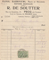 104-R.De Soutter...Pianos, Harmoniums, Editions Musicales...Pecq-les-Tournai...Belgique-Belgie.....1927 - Otros & Sin Clasificación