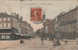 AA+ 30-(24) BERGERAC - LA RUE DU MARCHE - ANIMATION - CARTE COLORISEE - Bergerac