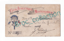 Montluçon, Carte De Membre Du Club Athlétique Montluçonnais N° 27, Henry Lourtioux - Tarjetas De Membresía