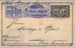 1897 GUATEMALA , PORVENIR - ALEMANIA , ENTERO POSTAL CIRCULADO VIA PUERTO BARRIOS - Guatemala