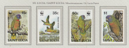 St. LUCIA 1987 WWF Birds Parrots I 909-912 MNH(**) Fauna 737 - Pappagalli & Tropicali