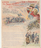 AA+ 36 - UNION DES SOCIETES DE TIR DE FRANCE - CARTE DOUBLE - ILLUSTRATEUR CH. ESCRIBE - Patriotic
