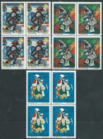 Italia 1974; Giornata Del Francobollo, Carnival Masks, Carnevale. Serie Completa In Quartine. - 1971-80: Mint/hinged