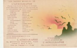 AA+ 37 -(75) L' AEROGRAPHE , PARIS - CARTE PUBLICITAIRE - TECHNIQUE D'IMPRESSION AU PINCEAU A AIR - Publicité