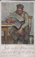 AK Mei Ruah - Deutscher Soldat Mit Zeitung - Hiasl Maier-Erding - Feldpost 1916  (69076) - Guerra 1914-18