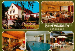 73650046 Schoenbach Dillkreis Hotel Waldblick Gastraeume Hallenbad Terrasse Scho - Herborn