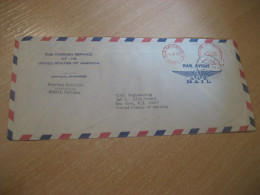 PORTO 1967 To NY USA Foreign Service American Consulate Oporto Air Meter Mail Cancel Cover PORTUGAL - Storia Postale