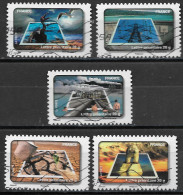 France 2010  Oblitéré  Autoadhésif  N° 404 - 407 - 408 - 412 - 414   -   Fête Du Timbre  -  L'eau  - - Used Stamps