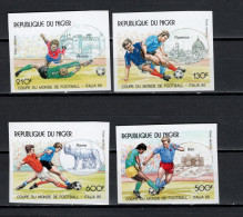 Niger 1990 Football Soccer World Cup Set Of 4 Imperf. MNH -scarce- - 1990 – Italien