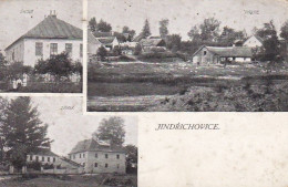 AK Jindřichovice  - Multi-view Card - Partie Skola Zamek - 1918  (69077) - Tschechische Republik