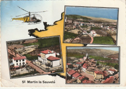 AA+ 58-(42) ST MARTIN LA SAUVETE - CARTE FANTAISIE MULTIVUES AERIENNES - ILLUSTRATION HELICOPTERE - Other & Unclassified