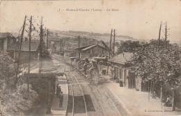 AA+ 58-(42) GRAND'CROIX - LA GARE - VUE GENERALE - LOCOMOTIVE VAPEUR , VOIES FERREES - EDIT. E. GRAMMONT - Other & Unclassified