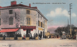 NEUVILLE-sur-AIN (Ain) - Un Coin De La Place - Café-Restaurant, Panneau Lons-le-Saunier - Voyagé 1941 (2 Scans) - Sin Clasificación