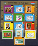 Paraguay 1988 Football Soccer World Cup Sheetlet + 4 Stamps MNH - 1990 – Italy