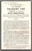 Bidprentje Machelen - Yde Prudent (1898-1953) Scheurtje - Images Religieuses