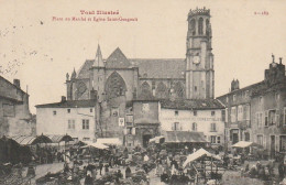 AA+ 70-(54) TOUL - PLACE DU MARCHE ET EGLISE SAINT GENGOULT - ANIMATION - ETALS - Toul