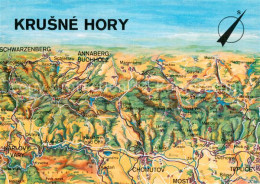 73649579 Krusne Hory Panoramakarte Erzgebirge Aus Der Vogelperspektive Karlovy V - Czech Republic