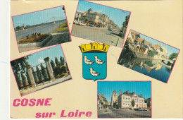 AA+ 74-(58) COSNE SUR LOIRE - CARTE COULEURS MULTIVUES : BOULEVARD DE LA REPUBLIQUE , HOTEL DE VILLE , BORDS DU NOHAIN - Cosne Cours Sur Loire