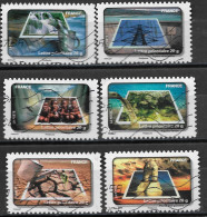 France 2010  Oblitéré  Autoadhésif  N° 406 - 407 - 410 - 411 - 412 - 414   -   Fête Du Timbre  -  L'eau  - - Used Stamps