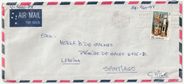 AUSTRALIA: 35c Aboriginal Art Solo Usage On 1974 Airmail Cover To CHILE - Entiers Postaux