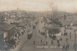 AA+ 86- PONT DE GALATA - CONSTANTINOPLE  ( TURQUIE ) - ANIMATION - TRAMWAYS , NAVIRES - Turquie