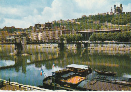 AA+ 92-(69) LYON - LA SAONE - LE PALAIS DE JUSTICE ET LA COLLINE DE FOURVIERE - PENICHES - Otros & Sin Clasificación