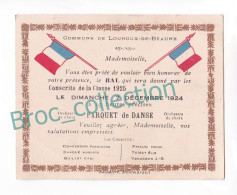 Louroux-de-Beaune, Carton D'invitation Au Bal Des Conscrits De La Classe 1925, 1924, 6 Noms - Otros & Sin Clasificación