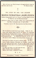 Bidprentje Meer - Laurijssen Maria Serafina (1924-1940) - Devotion Images