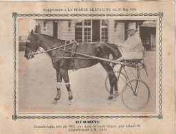 AA+ - " HERMINE " - JUMENT BAIE APPARTENANT A M. ABEL - SUPPL. " FRANCE CHEVALINE " , MAI 1906 - SULKY - Paardensport