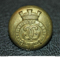 Rare Bouton Ancien Fin XIXe "Compagnie Générale Des Voituriers à Paris" Taxi - Bus - Train - Chemin De Fer - Tramway - Railway