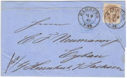 Hamburg Brief Mit Mi.-Nr.18a Als EF. Orig. Gelaufen Hamburg 18/9 1867 Nach Eybau über Ober Oderwitz, Feinst - Brieven En Documenten