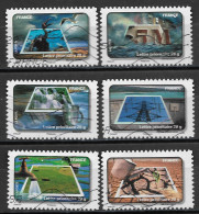 France 2010  Oblitéré  Autoadhésif  N° 404 - 405 - 406 - 407 - 409 - 412   -   Fête Du Timbre  -  L'eau  - - Used Stamps