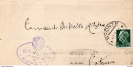 1941  LETTERA CON ANNULLO BRONTE CATANIA  + TARGHETTA TACI - Storia Postale