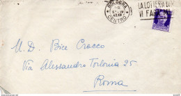 1943  LETTERA  CON ANNULLO BOLOGNA + TARGHETTA - Marcophilie