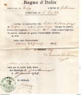 1874 CERTIFICATO DEL COMUNE DI CONTARINA ROVIGO - Historische Dokumente