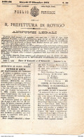 1891 PREFETTURA DI ROVIGO ANNUNZI LEGALI - Historische Documenten